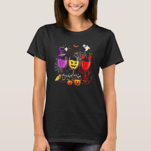 Womens Wine Glass Of Witchcraft Halloween T-Shirt