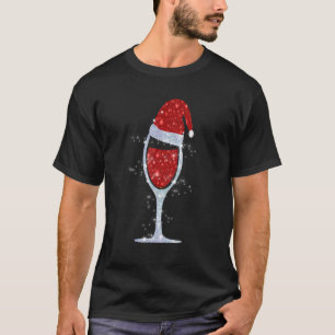 Womens Wine Glasses Santa Hat Christmas  Wine T-Shirt