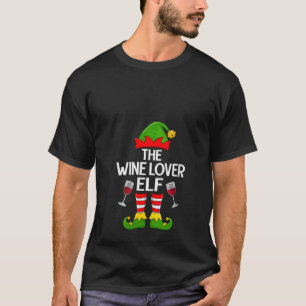 Womens Wine Lover Elf Xmas Family Matching Elf Squ T-Shirt