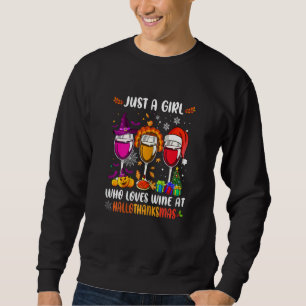 Womens Wines Glass Thankgiving  Happy Hallothanksm Sweatshirt