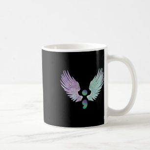 Womens Wings And Semicolon Suicide Prevention Awar Coffee Mug