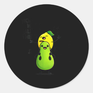 Womens Woah Half Way There Woah Lemon On A Pear Classic Round Sticker