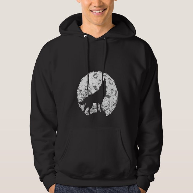 Womens Wolf Moon  Wolves Hoodie (Front)