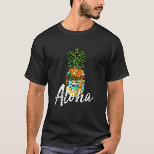 Womens Women Aloha Pineapple Beach  Graphic Vest C T-Shirt