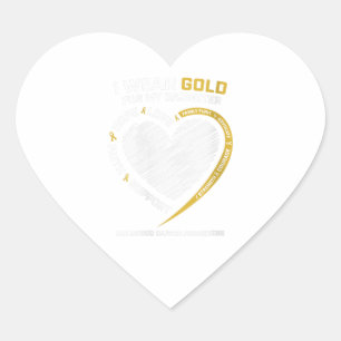 Womens Women Men Dad Mum Gold Daughter Childhood Heart Sticker