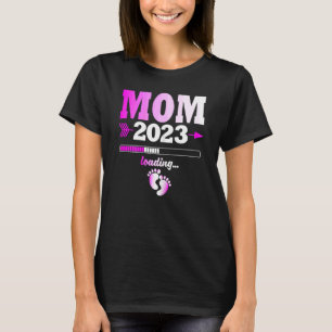 Womens Women Mum 2023 Loading Expectant Mother Off T-Shirt