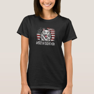 Womens Womens American Flag American Eskimo Mum Re T-Shirt