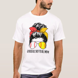 Womens Womens Baseball Softball Love Mum Life Mess T-Shirt