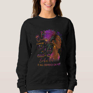 Womens Womens Birthday Pisces Queen Melanin Afro Sweatshirt