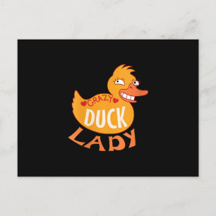 Womens Womens Duck Lady Gift Duckling And Ducky Announcement Postcard