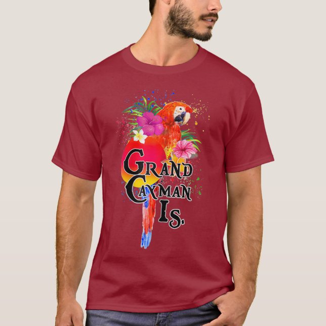 Womens Womens Grand Cayman Islands  Parrot Tee (Front)