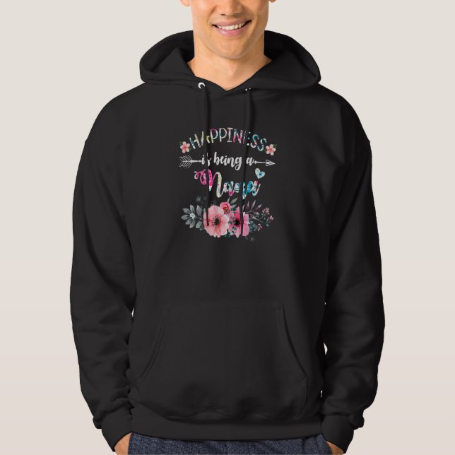 Womens Womens Happiness Is Being A Nana Mother's D Hoodie (Front)
