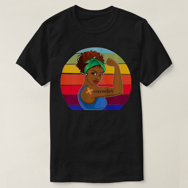 Womens Womens I Got Vaccinated T African American  T-Shirt (Design Front)