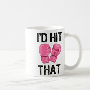 Womens Womens Kickboxing Shirt Funny I'd Hit That Coffee Mug