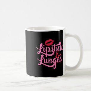Womens Women's Lipstick And Lunges Workout Yoga Coffee Mug