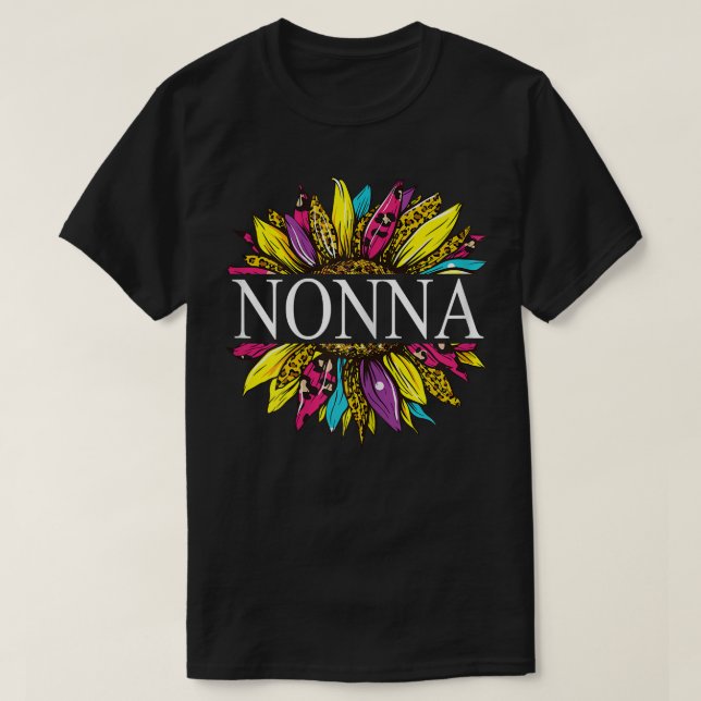 Womens Womens Personalised Nonna Sunflower Grandma T-Shirt (Design Front)