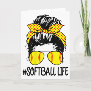 Womens Womens Softll Life Mother's Day Mum Life Se Card