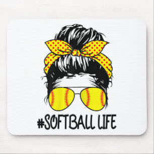 Womens Womens Softll Life Mother's Day Mum Life Se Mouse Pad