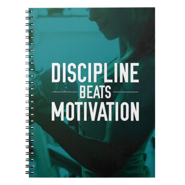 Women's Workout - Discipline Beats Motivation Notebook (Front)