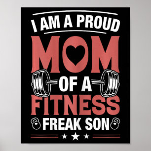 Womens Workout Exercise I Am A Proud Mum Of A Fitn Poster