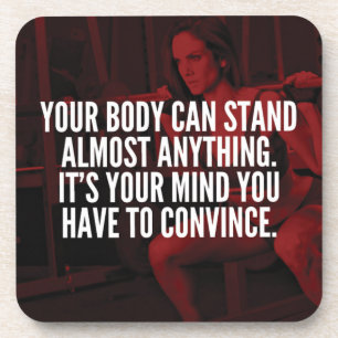 Women's Workout Inspirational Words Coaster