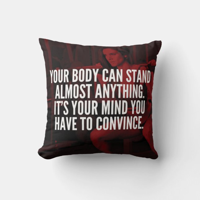 Women's Workout Inspirational Words Cushion (Front)