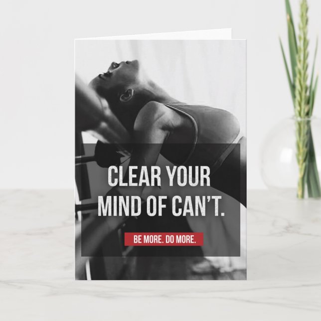 Women's Workout Motivation - Clear Your Mind Card (Front)