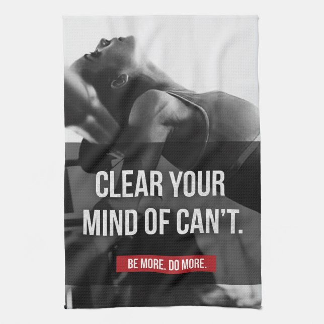 Women's Workout Motivation - Clear Your Mind Tea Towel (Vertical)