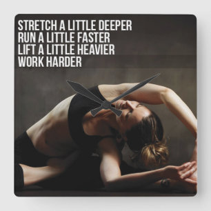 Women's Workout Motivational Square Wall Clock