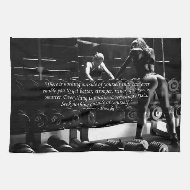 Women's Workout Motivational Tea Towel (Horizontal)