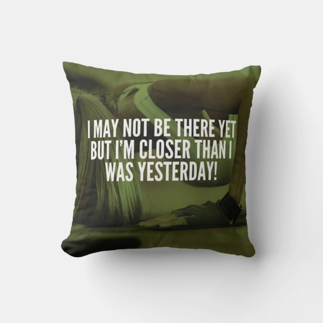 Women's Workout Motivational Words Cushion (Front)