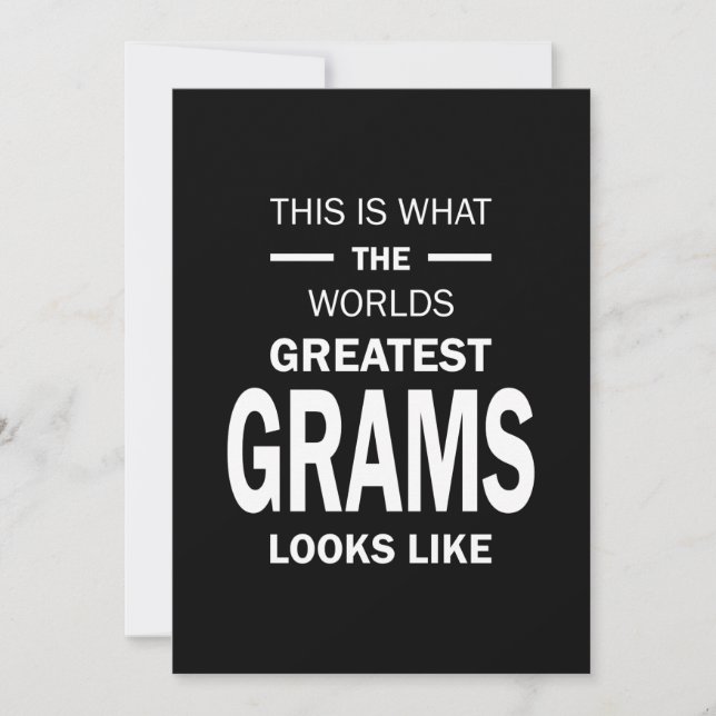 Womens Worlds Greatest Grams Grandma Gift Invitation (Front)