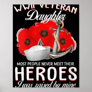 Womens Wwii Veteran Daughter Heroes Raised By Mine Poster