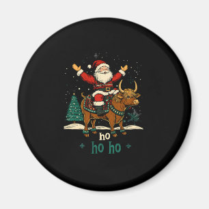 Womens Xmas Tree Lighting Santa Riding Highland Co Magnet