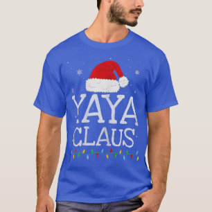 Womens Yaya Claus Xmas Santa Hat Matching Christma T-Shirt