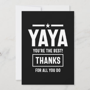 Womens Yaya You're The Best Yia-Yia Gift Thank You Card