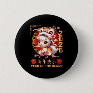 Womens Year Of The Horse 2026 Chinese Lunar New Ye 6 Cm Round Badge