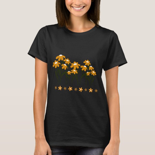 Women's  Yellow Daisies Summer  Clothing T-Shirt (Front)
