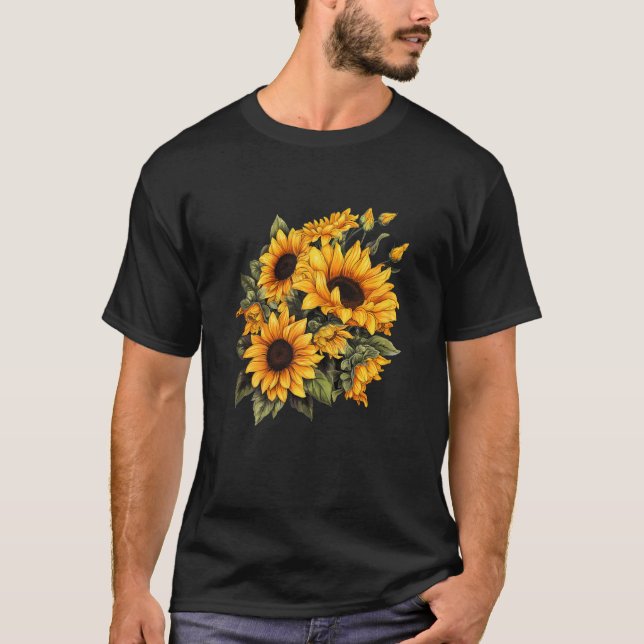 Womens Yellow Sunflower Cute summer Sun flowers Fl T-Shirt (Front)