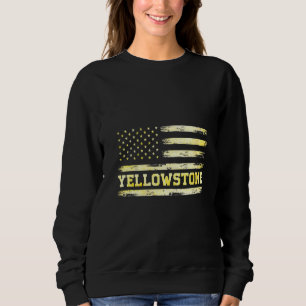 Womens Yellowstone American Flag Vintage Patriotic Sweatshirt