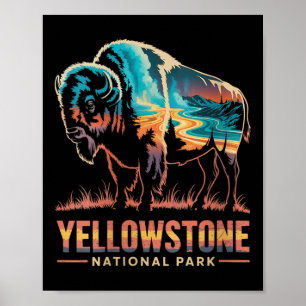 Womens Yellowstone National Park Retro Outdoor Hik Poster