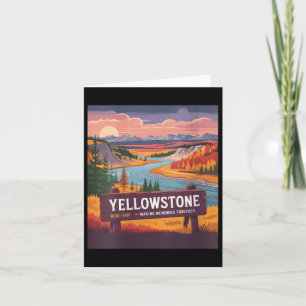 Womens Yellowstone Road Trip Fall Landscape Nation Card