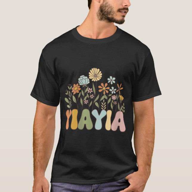Womens Yiayia For Women Birthday Cute Yiayia Grand T-Shirt (Front)