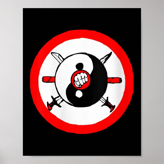 Womens Yin Yang Tai Chi Martial Arts Sword And Fis Poster (Front)