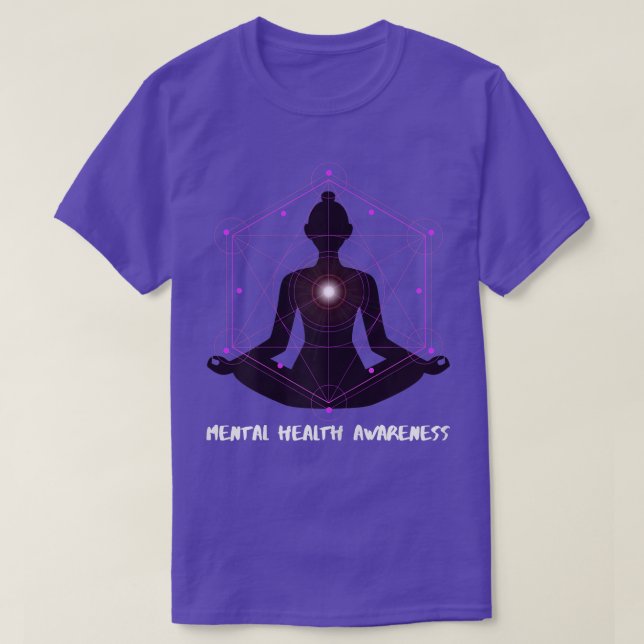 Womens Yoga Mental Health Awareness 7041 3121  T-Shirt (Design Front)