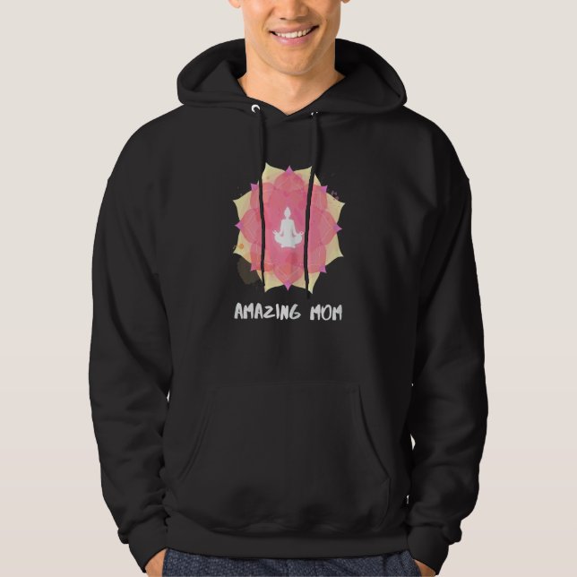 Womens Yoga Mum Mothers Day Mandala 3 Hoodie (Front)