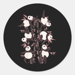 Womens Yoga Panda Bears Yoga Exercises Pandas Gift Classic Round Sticker