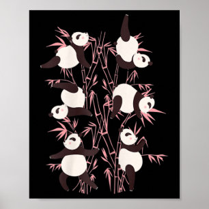 Womens Yoga Panda Bears Yoga Exercises Pandas Gift Poster