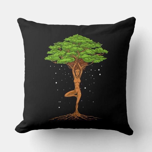 Womens Yoga Tree Of Life Cushion (Front)
