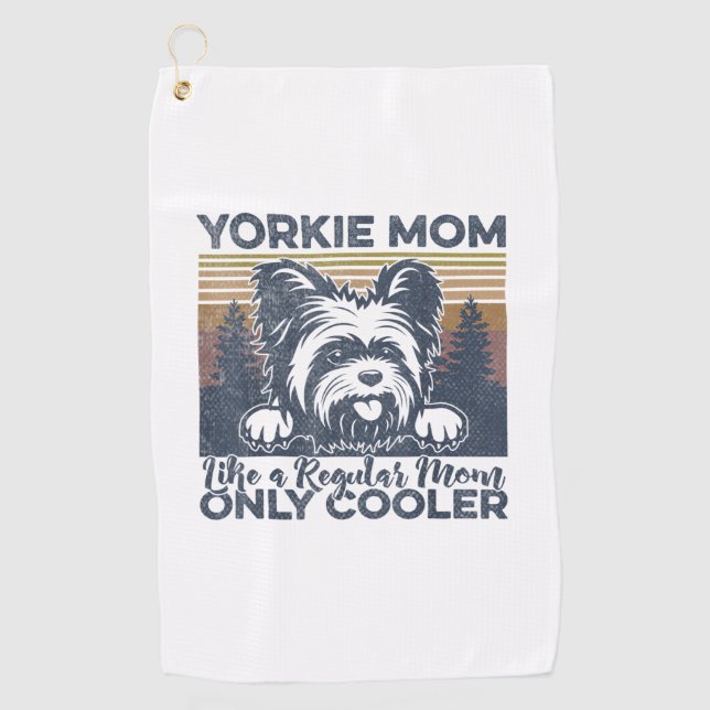 Womens Yorkie Mum _Yorkshire Mama Dog Mother's Day Golf Towel (Front)